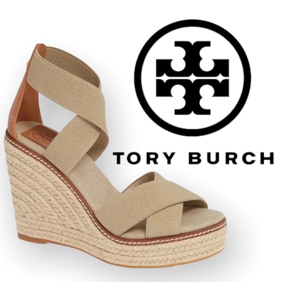 Tory Burch Frieda Platform Espadrille Sandal Wedges - Picture 1 of 16